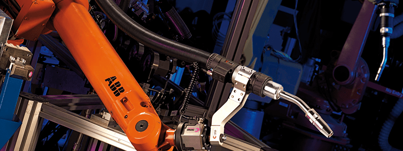 Rendition Billedhugger Fern Robots & Robotic Welding Torches | ABB Robotics x ABICOR BINZEL